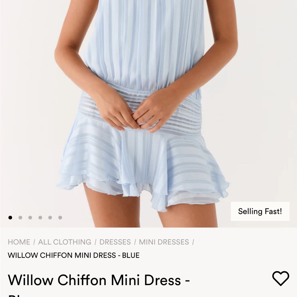 Peppermayo Willow Chiffon Mini Dress - Light Blue